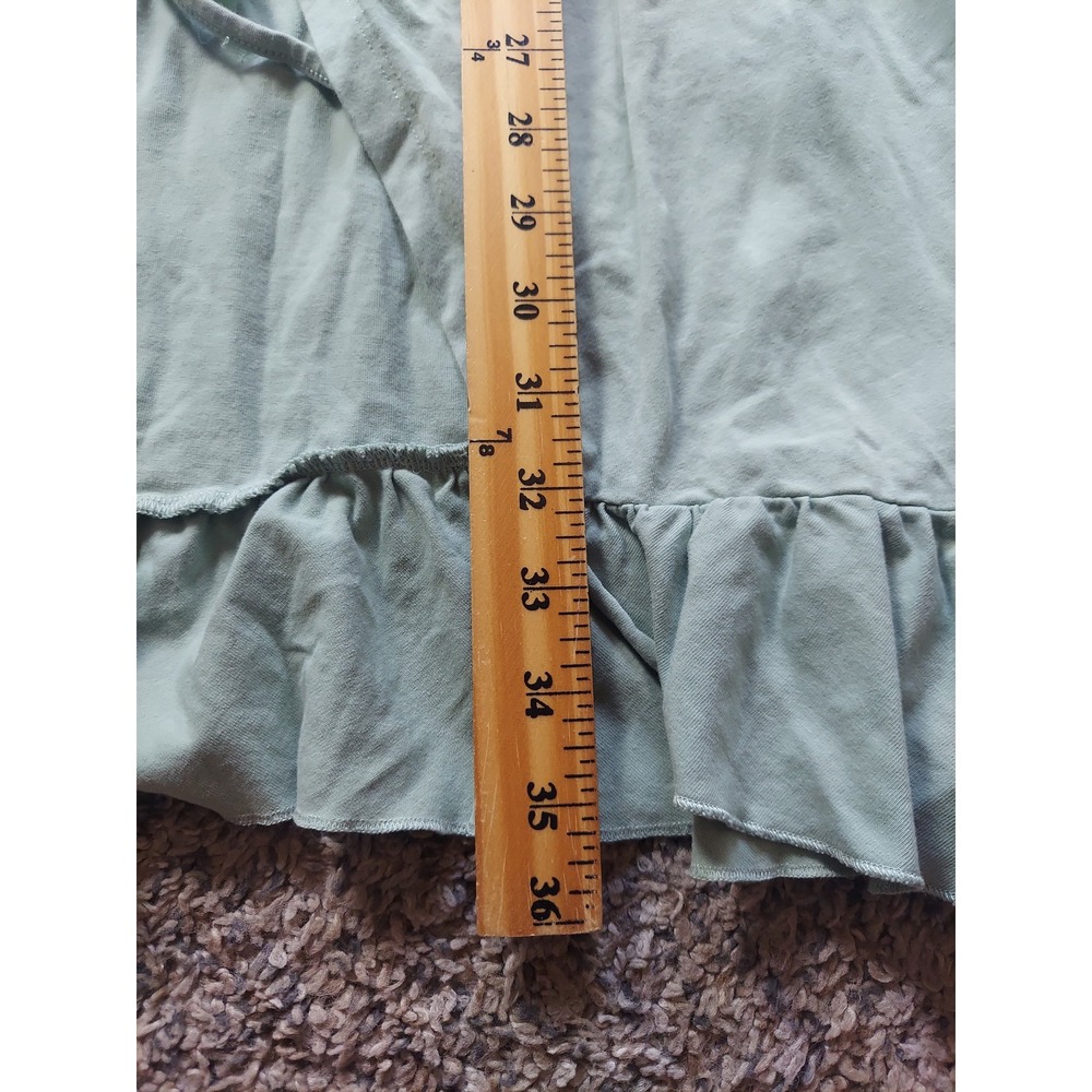 Matilda Jane Cardigan Womens L Green Ruffle Front Tie Short Sleeve Jersey Wrap - Picture 6 of 6